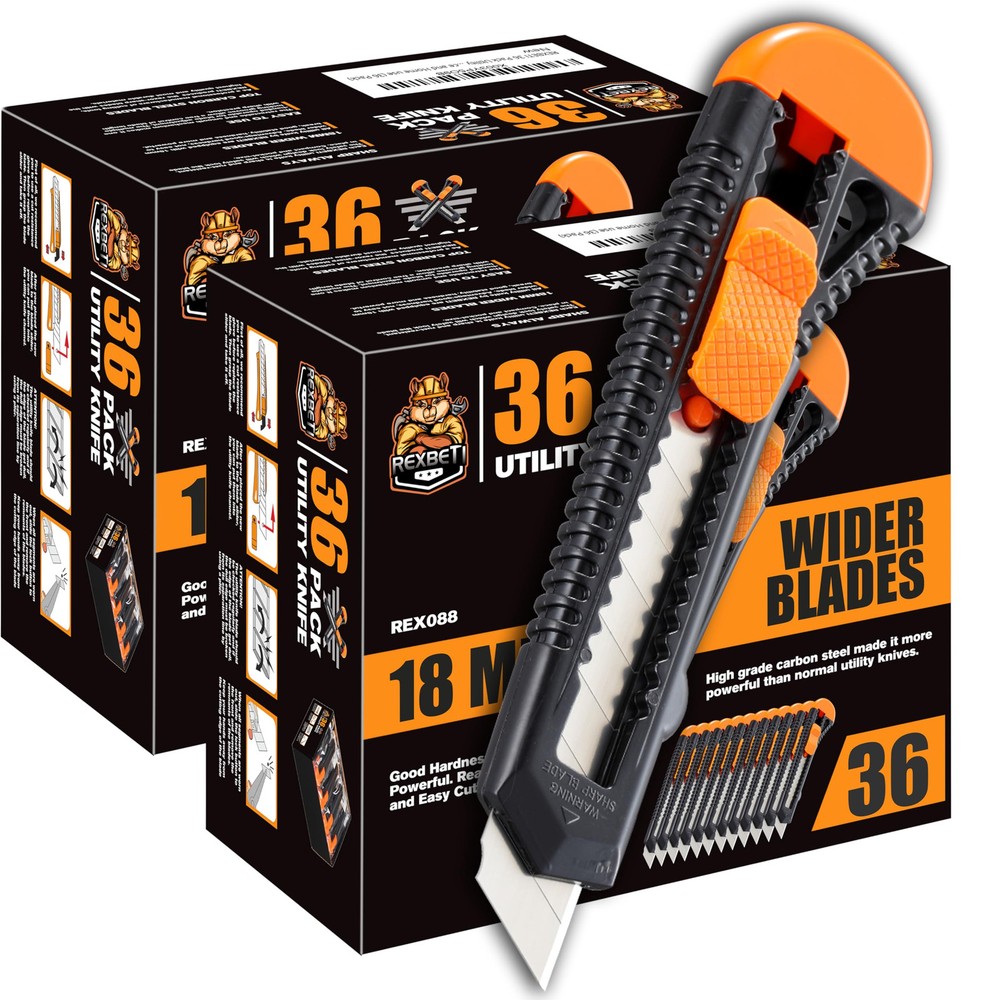 Retractable 18mm Utility Box Cutter for Cartons Cardboard and Packaging