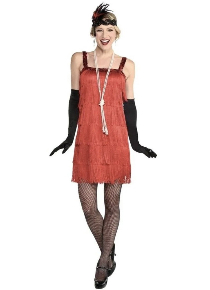 RUBY FLAPPER 1 Pc. Set Women’s Halloween Costume Size Petite S/M Ruby Red NEW