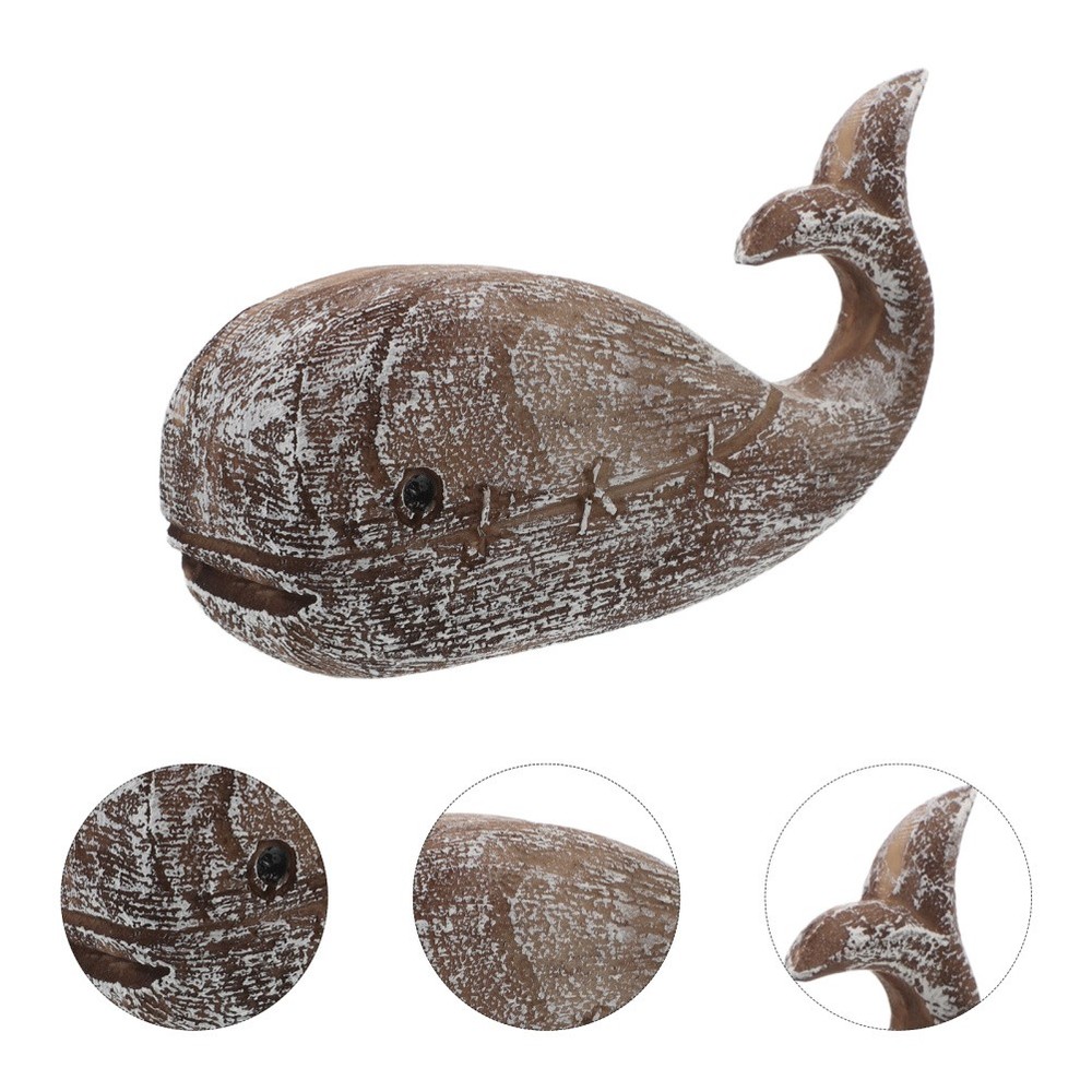 Retro Whale Ornaments Coastal Beach Home Decor Ocean Theme Centerpiece Indoor