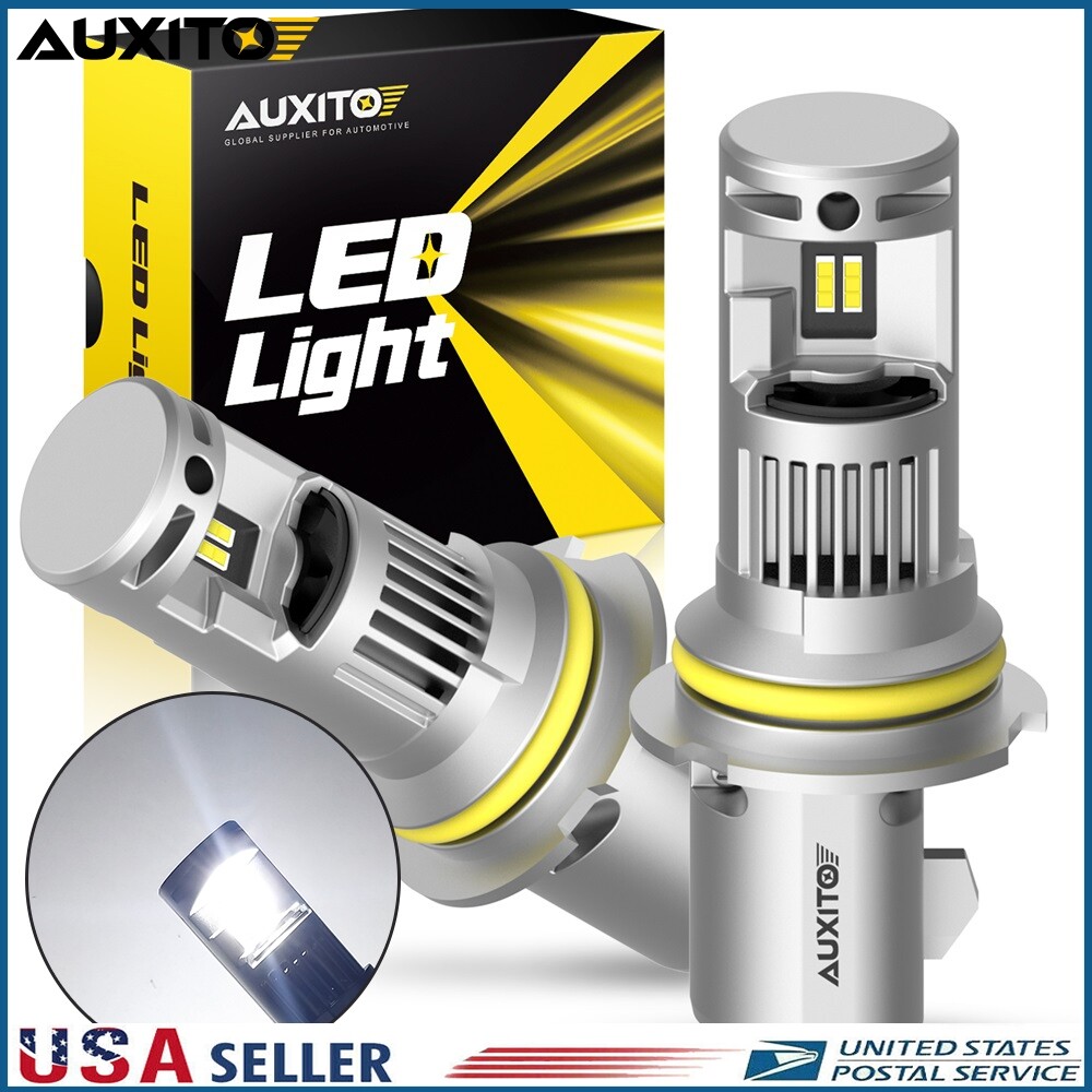 2/4X LED 9004 HB1 6000K White Two Bulb Head Light Headlight Kit Conversion Light
