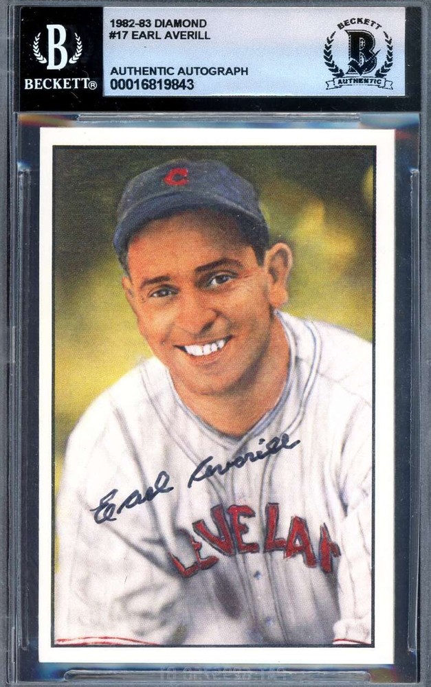 Earl Averill Gem Mint 10 Beckett BAS Signed 1982-83 Diamond Classics Autograph