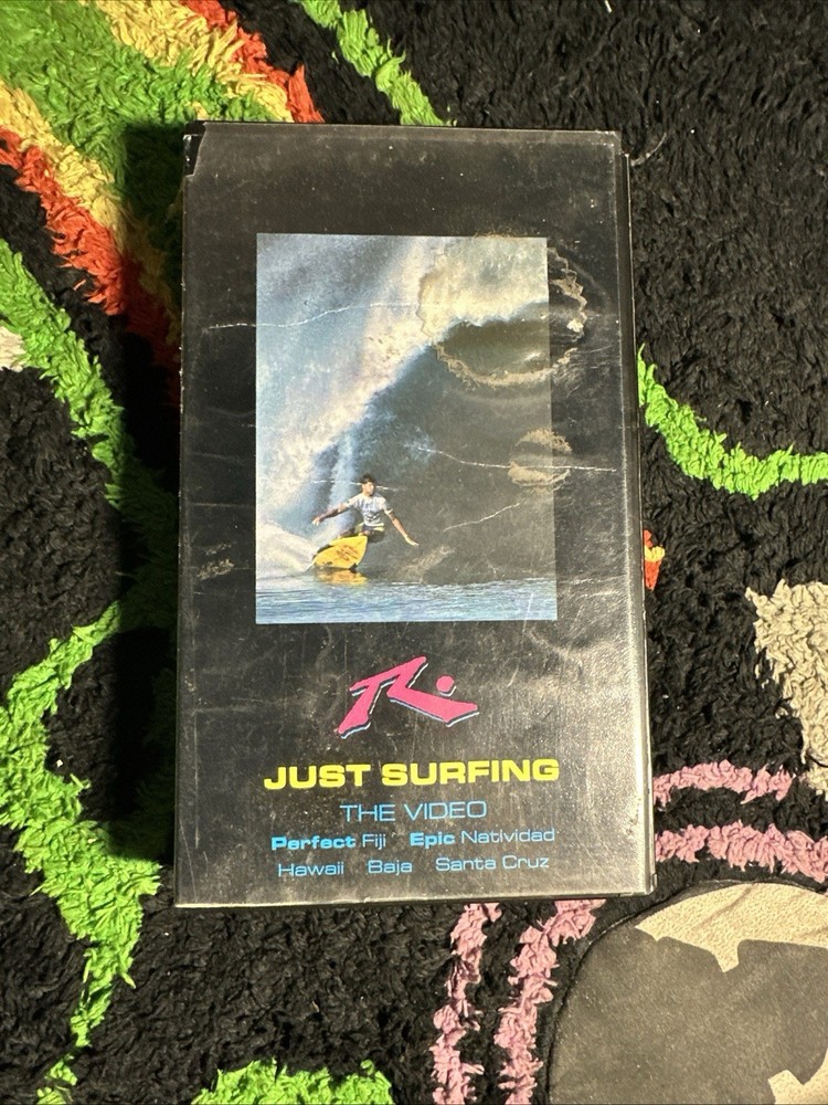 JUST SURFING, Rusty Surfboards, VHS, Surf, Mike Parsons, Rob Bain, 1989, Rare