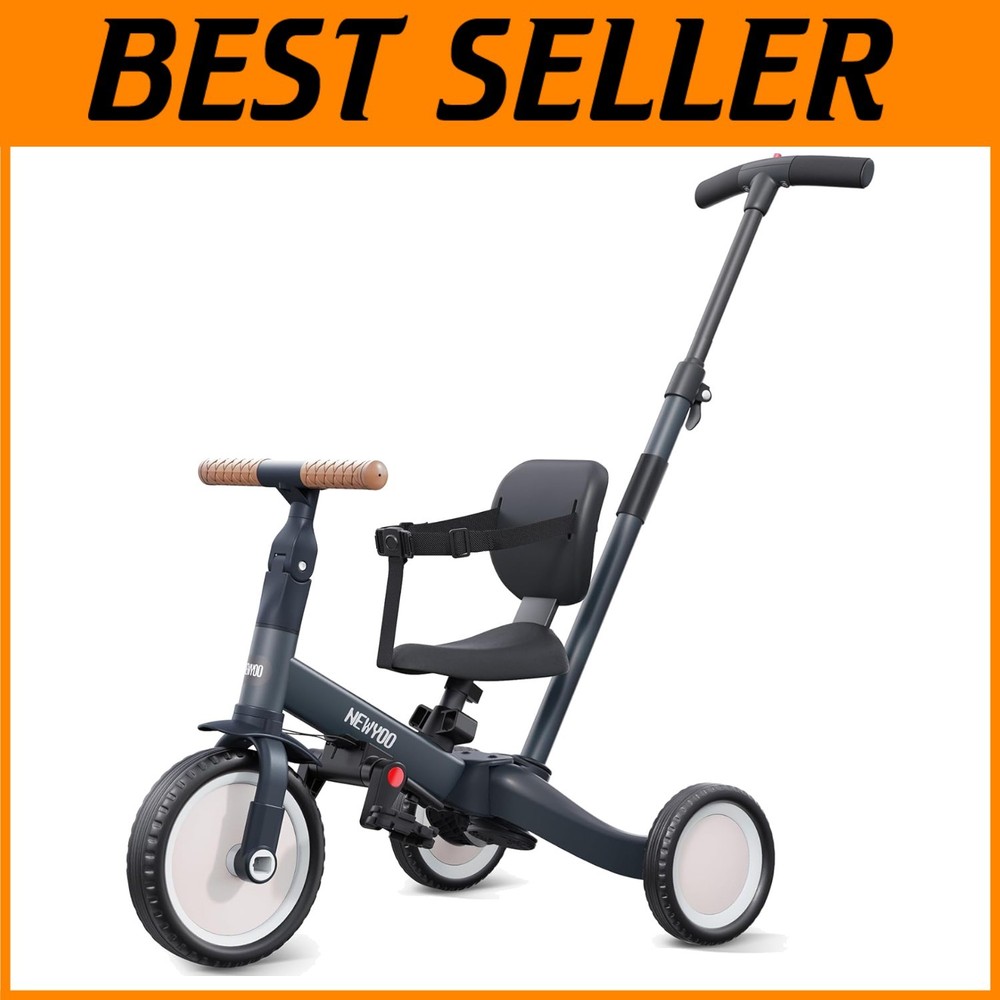 Adjustable Toddler Tricycle & Balance Bike with Removable Backrest - Age 1-3