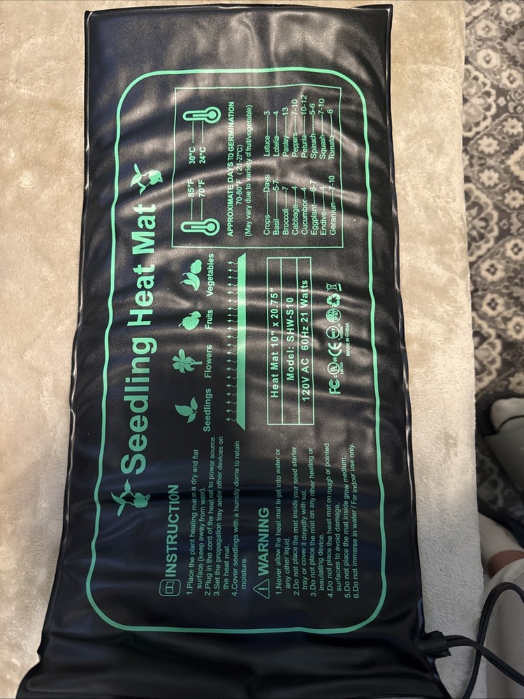 BN-LINK 10x20.25 Seedling Heat Mat for Hydroponic Seed Starting