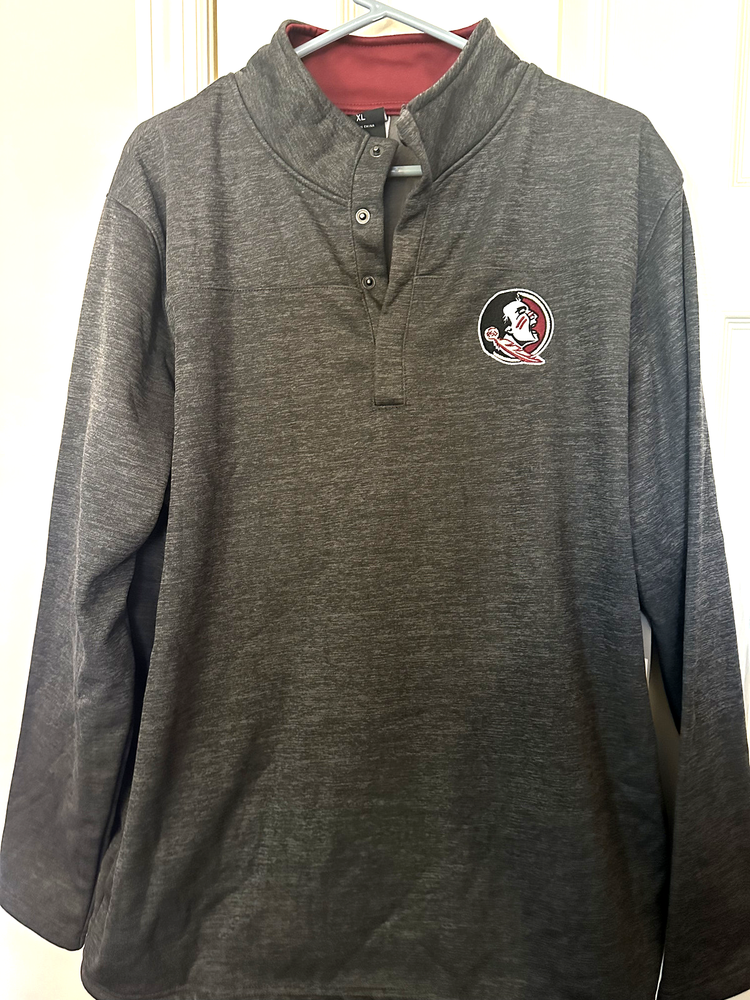 FLORIDA STATE UNIVERSITY CREWNECK SNAP PULLOVER SWEATSHIRT/MENS XL/NEW!!