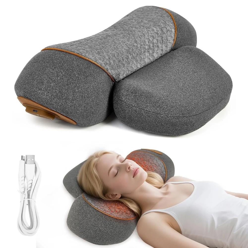 Neck Massager 2025, Neck and Shoulder Relaxer with Heat 3 Modes Portable Pillow