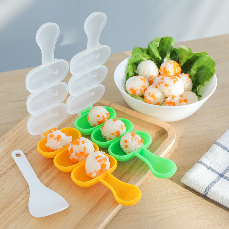 2Pcs Rice Ball Mold Set for Sushi Making and Kids Lunch Decorations