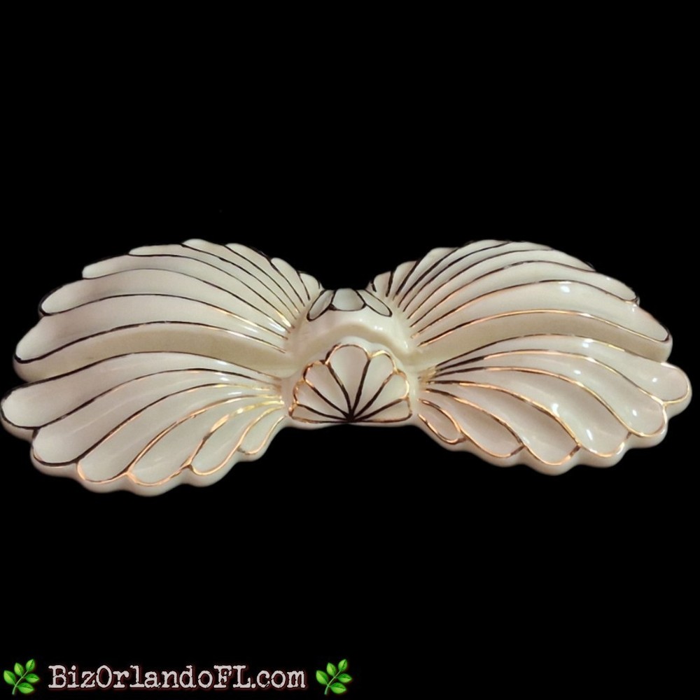 VINTAGE: Light Of Faith Cross Lenox Fine Ivory & Gold China Business Card Holder