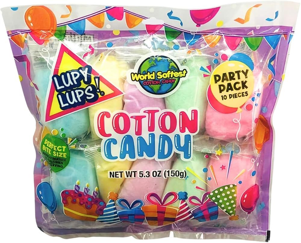 Lupy Lups! Cotton Candy Party Pack 鈥?0.5 oz Each, Individually Wrapped Small ...