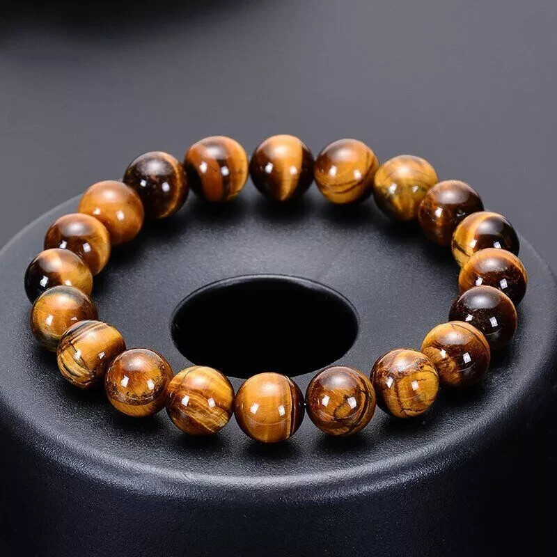 Lucky Tiger Eye Bracelet -10mm,Handmade Protection Jewelry for Love !BUY NOW!#04