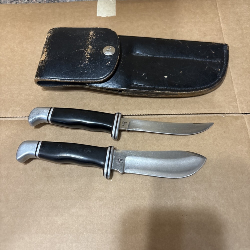 Vintage BUCK knife twin double set 1972 to 1986 production 103 and 118 Models