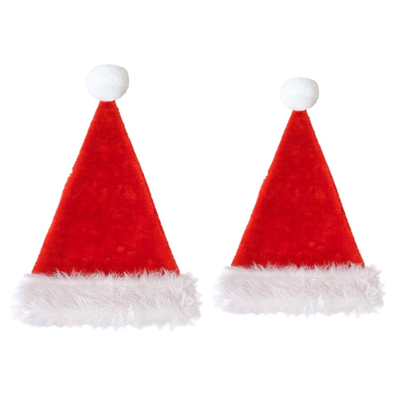Soft Santa Christmas Hats for Adults and Kids - Festive Holiday Party Supplies