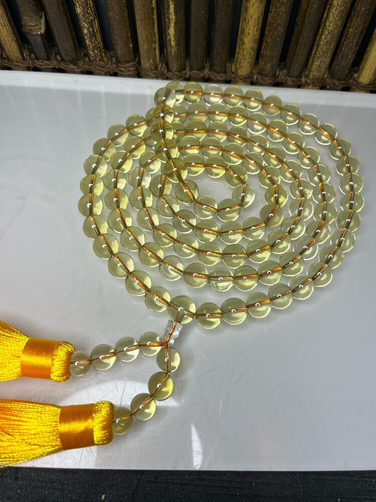 Top Natural Citrine Quartz 108pcs Bead Bracelet with Healing Pendant 11.5mm