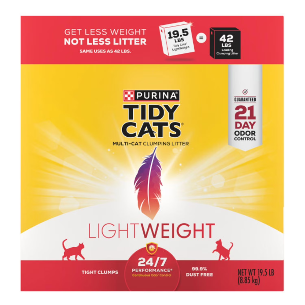 Purina Tidy Cats Multi-Cat Light Weight Clumping Cat Litter, 19.5 lbs.