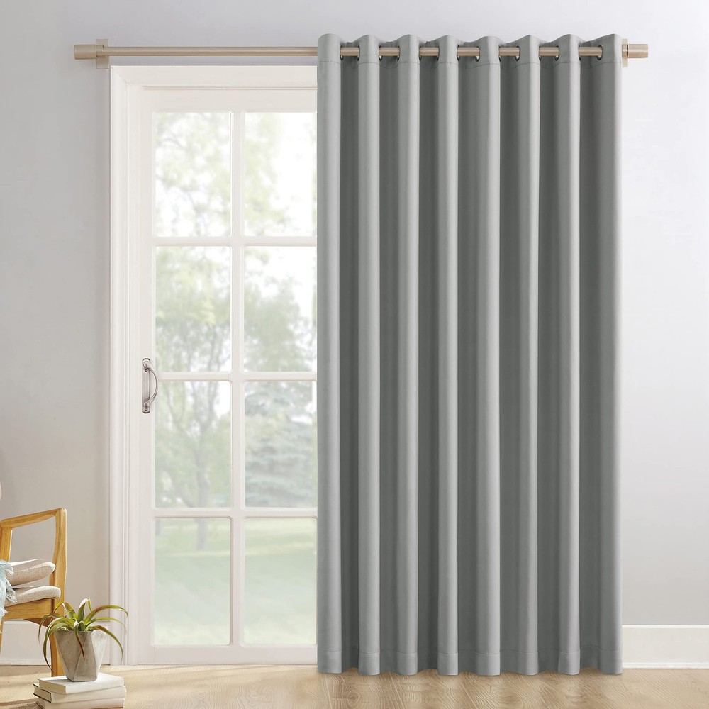 Easton Wide Blackout Sliding Door Curtain 100x84 Inches for Patio  
