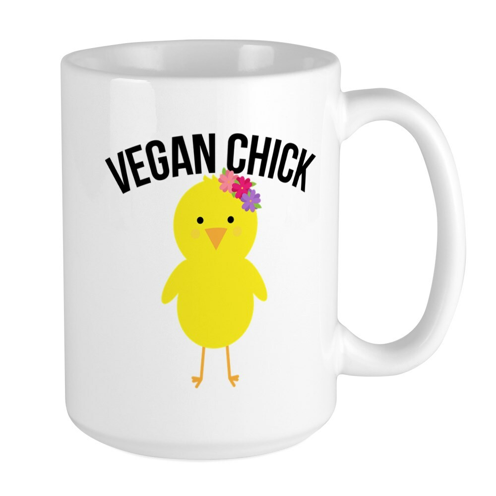 CafePress Vegan Chick Coffee Mug, Large 15 oz. White Coffee Cup (213556322)