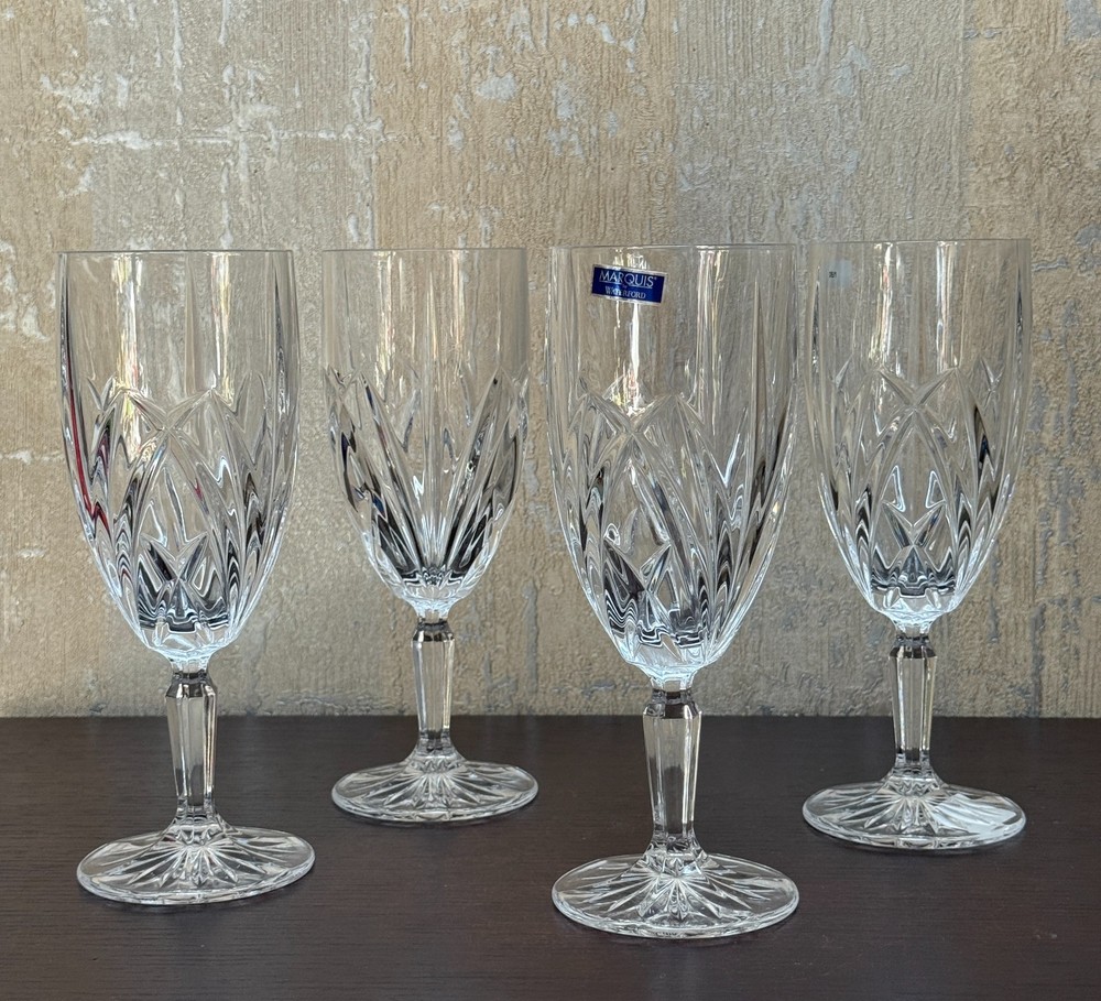 Brookside by Marquis Waterford Set of 4 Crystal Iced Beverage Goblets 8.5 Inches