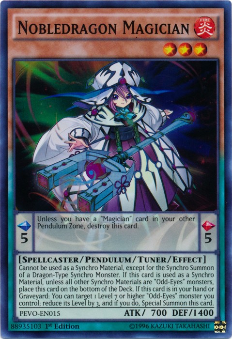 Nobledragon Magician PEVO-EN015 Super Rare 1st Ed Lightly Played  