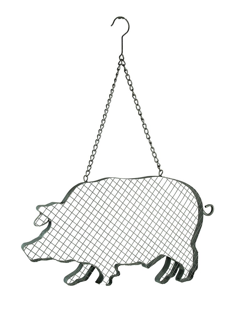 Metal and Mesh Wire Hanging Pig Farmhouse Decor