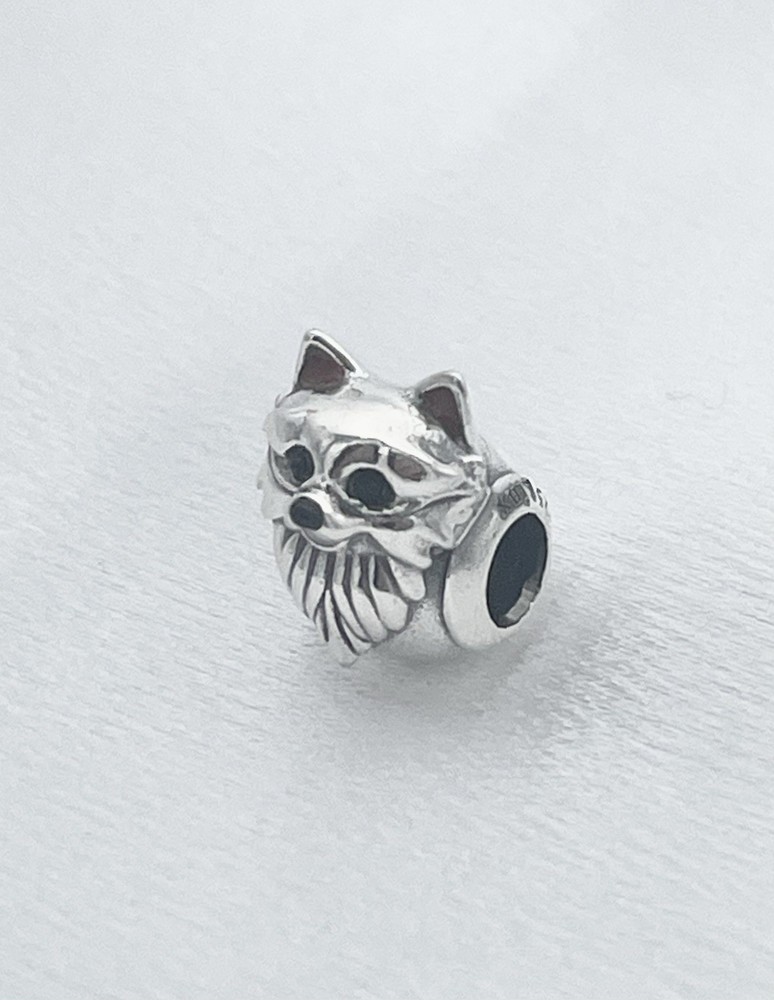 Pomeranian Dog Charm for Bracelet 925 Sterling Silver
