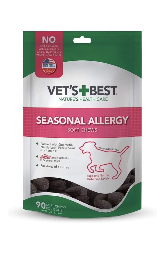 Seasonal Allergy Soft Chew Dog Supplements 90 Ct Exp 09/2022-image
