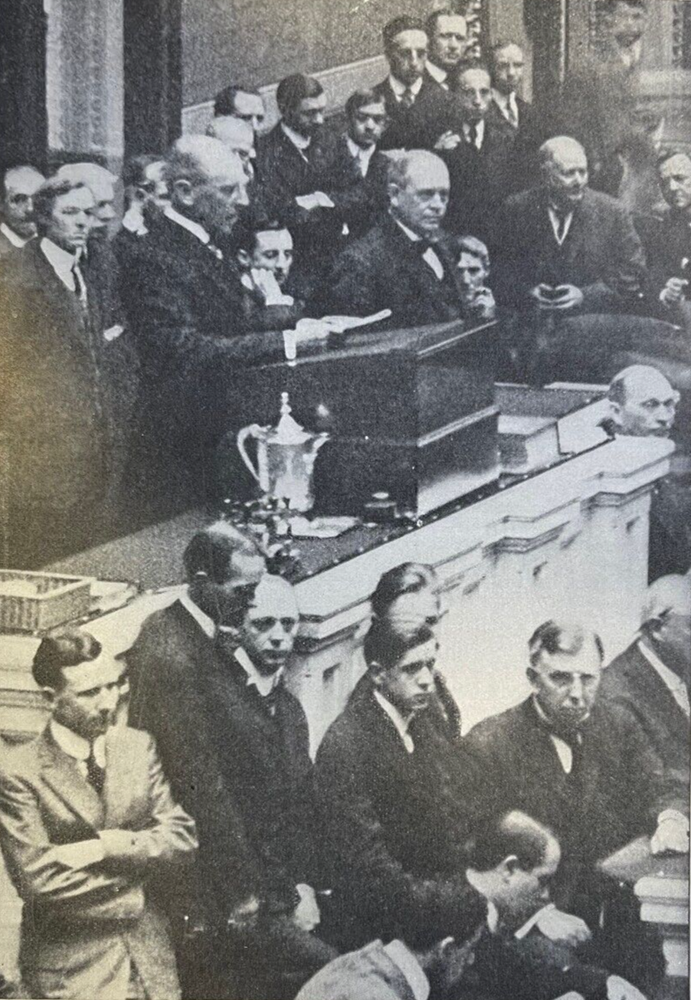 1913 Vintage Magazine Illustration President Woodrow Wilson Addressing Congress