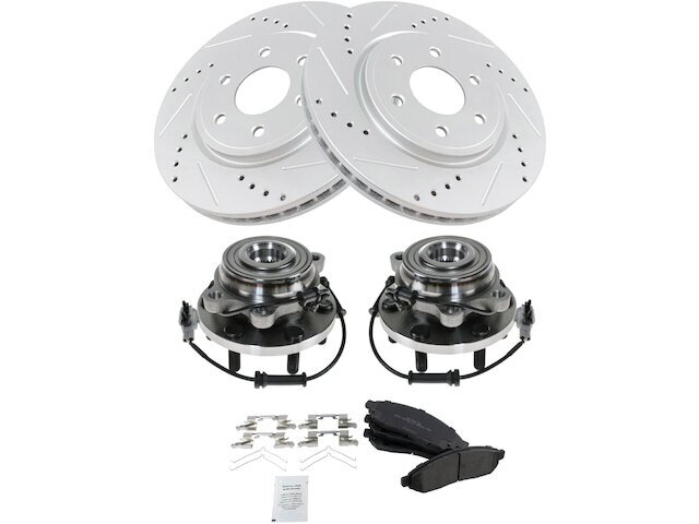Front Brake Pad and Rotor and Wheel Hub Kit fits Equator 2009-2012 89WQPZ
