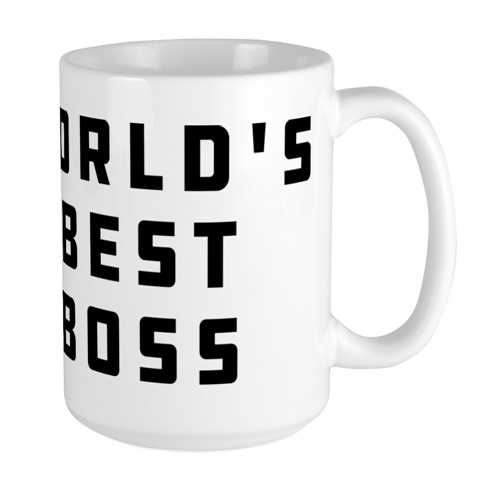 CafePress World's Best Boss Coffee Mug, Large 15 oz. White Coffee Cup (88276727)