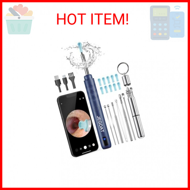 Ear Wax Removal Tool Camera, Ear Cleaner with Camera, Ear Cleaning Kit 1296P HD