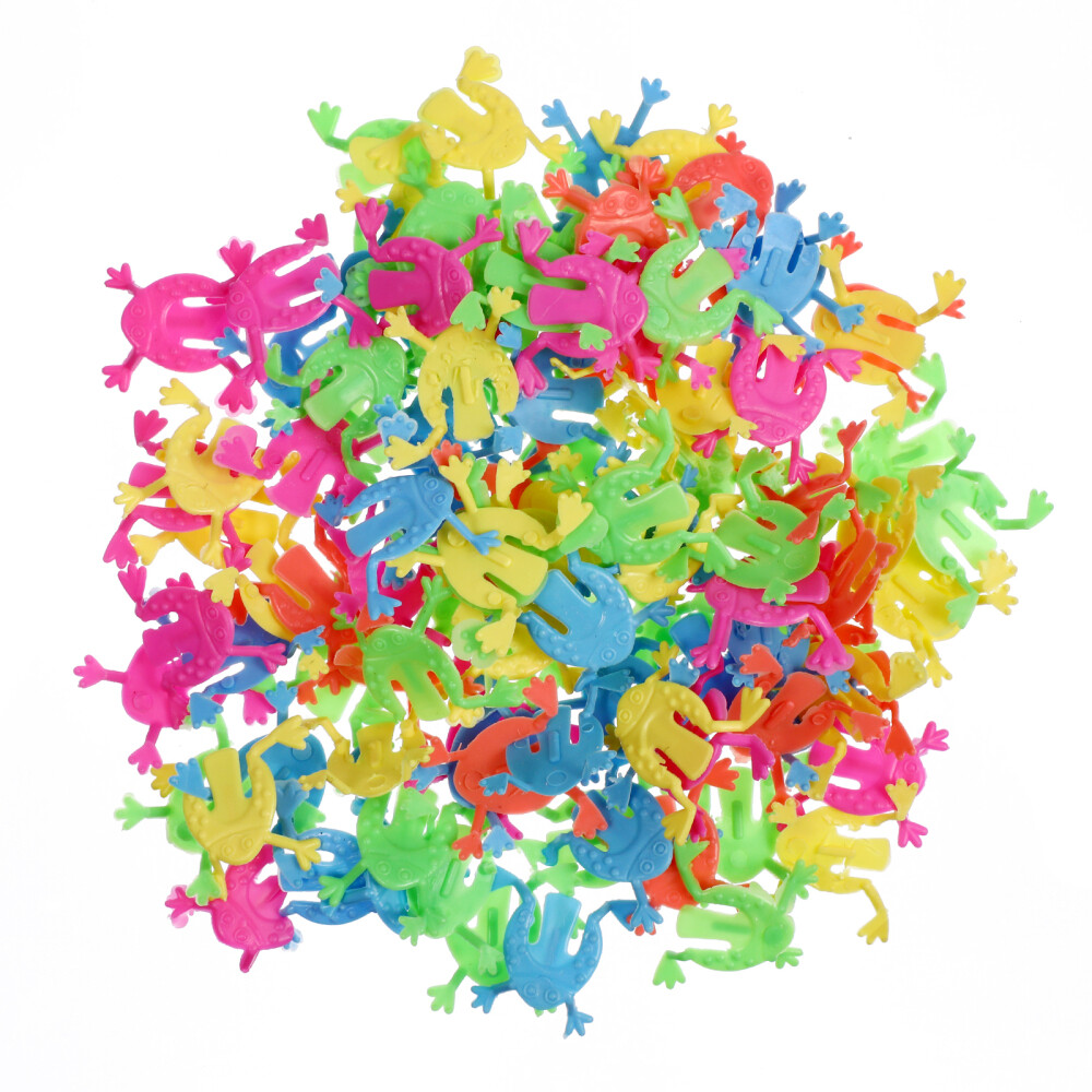 100 Pcs Plastic Frogs for Kids Toys Miniature Figurines Toddler Child
