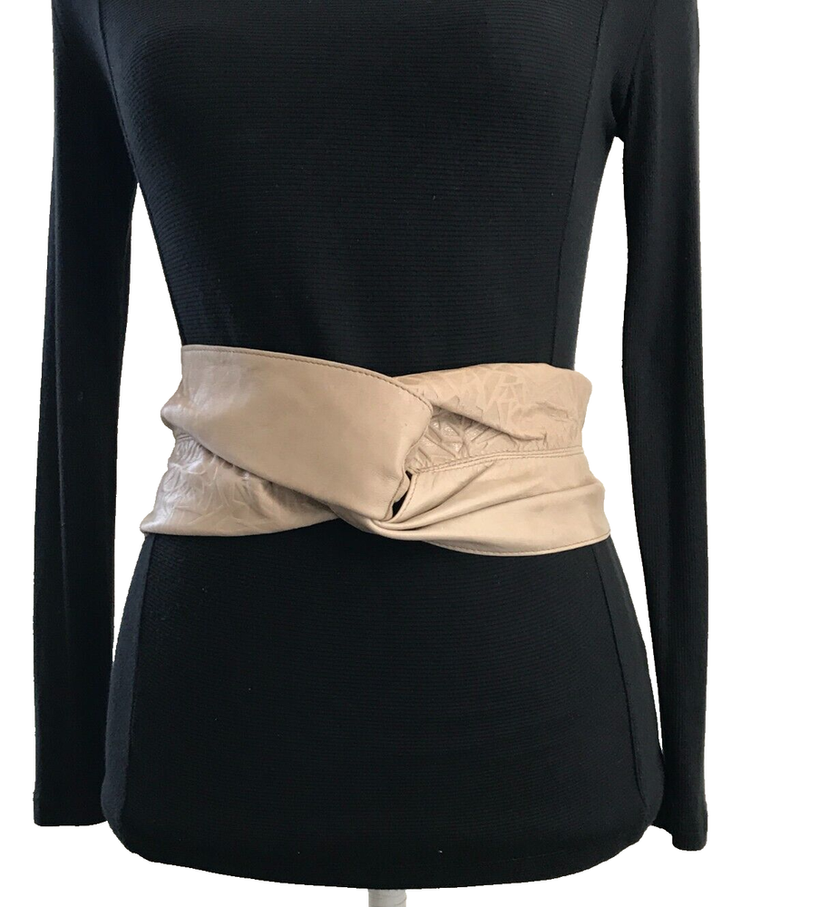 Schaffer Women's Belt XS Brown VTG Leather Classic C 80's Wide Statement Belt