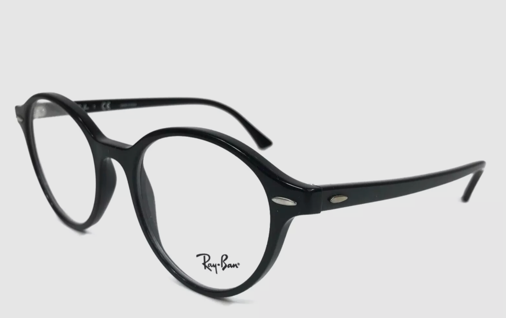 RAY BAN RB 7118 2000 SHINY BLACK AUTHENTIC EYEGLASSES RX RB7118 50-19-145 MM NEW