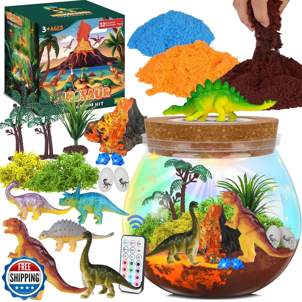 RONSTONE Dinosaur Terrarium Kit for Kids - STEM Toy Gift for Boys Christmas Birthday