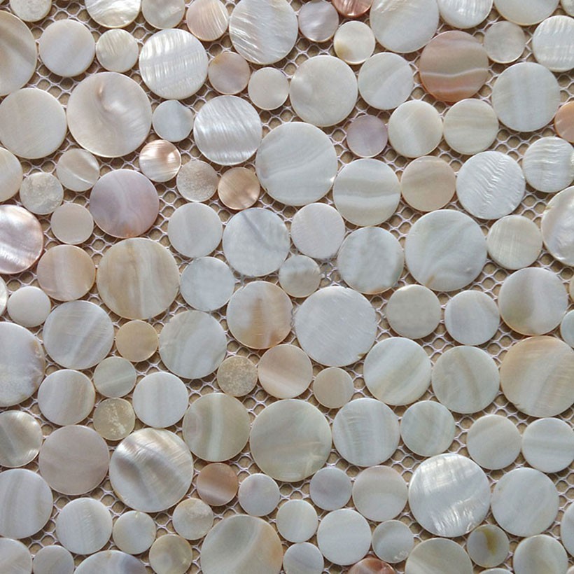 11PCS Random Penny Round Shell Mosaic Tile Bathroom Saloon KItchen Background