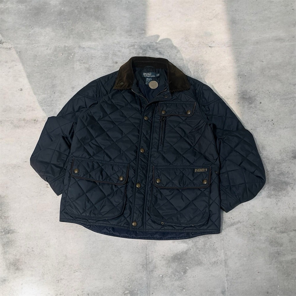 Ralph Lauren Polo men’s navy quilted field jacket with corduroy collar Size m