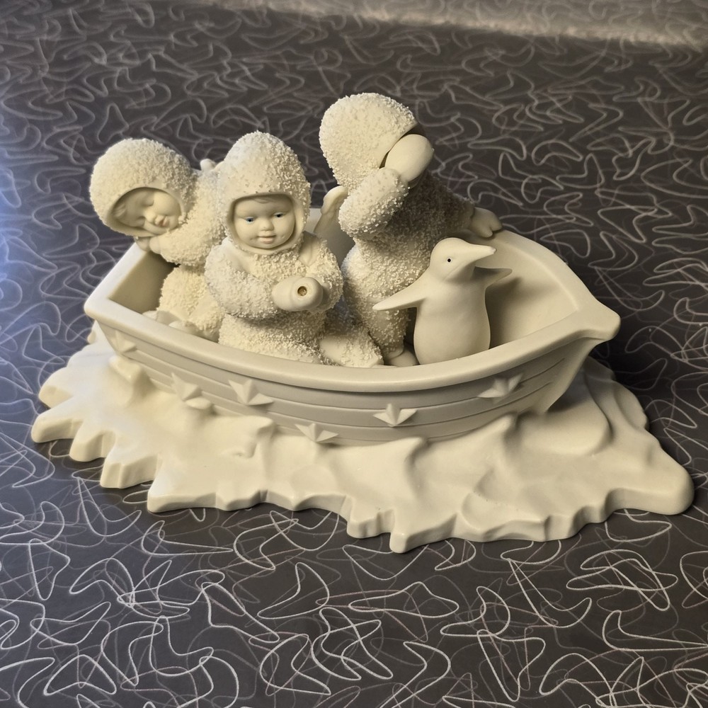 Dept 56 Snowbabies Winken Blinken Nod Boat Christmas Penguin Figurine