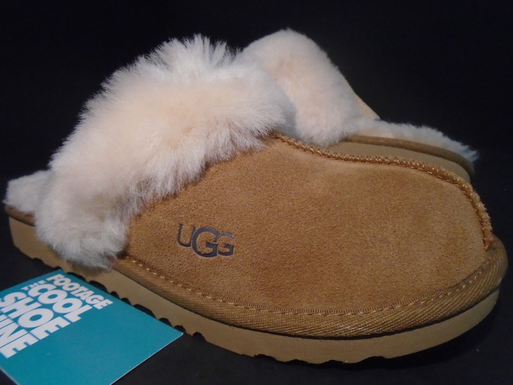 2023 UGG K Cozy II Slipper Wool Fur Chestnut Brown Wheat Size 5Y New 1019065K
