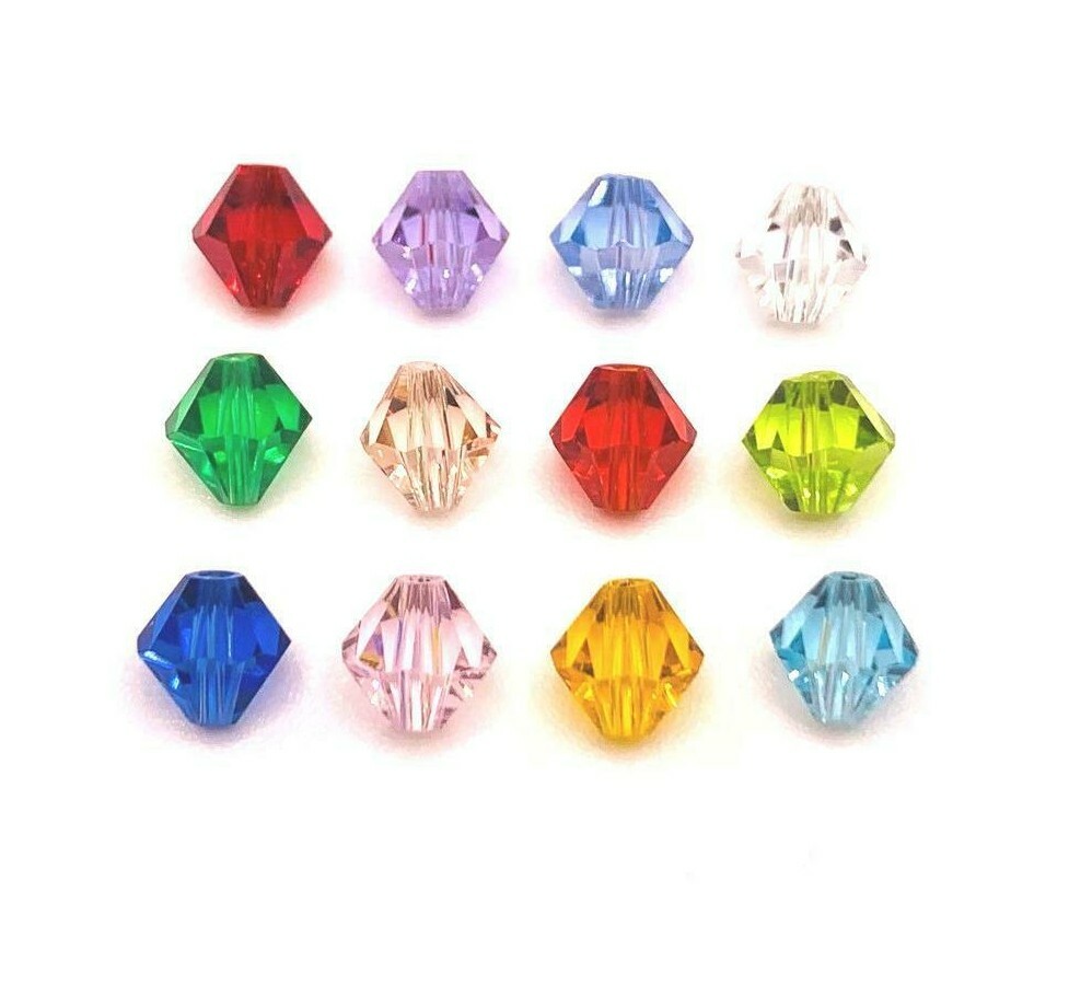 12 or 60 pcs 6mm Bicone Bead Birthstone Color Set - US Seller - MC948
