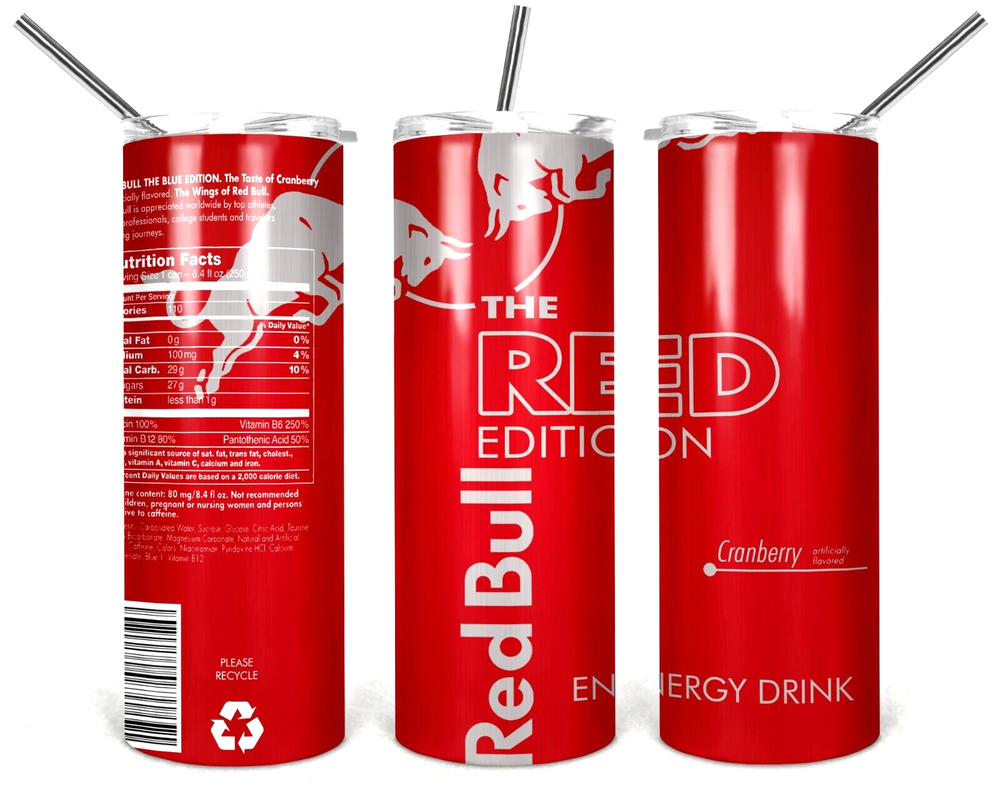 RedBull Cranberry Multicolor 20 oz Insulated Tumbler With Box Lid Straw New