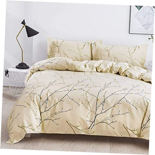 Duvet Cover Set,100% Cotton Comforter Cover with Queen-90