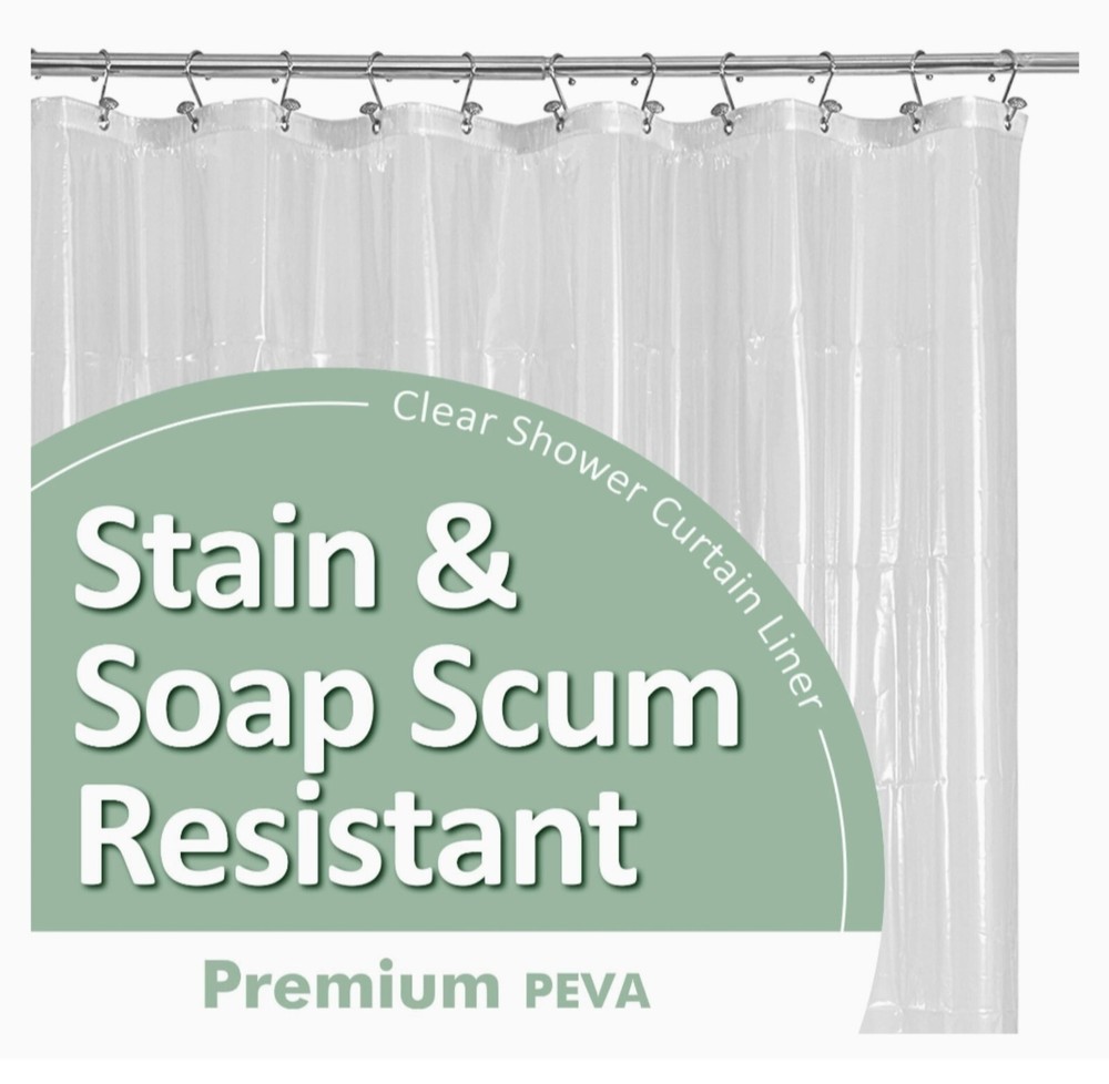 Barossa Design Plastic Shower Liner Clear - Premium PEVA Shower Curtain Liner...