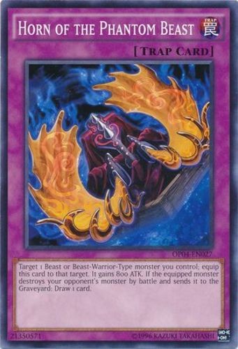 Horn of the Phantom Beast OP04-EN027 Common Unlimited Edition Yugioh Moderately Played