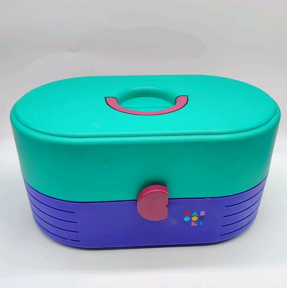 vintage Caboodles makeup case Pink, Teal, Purple