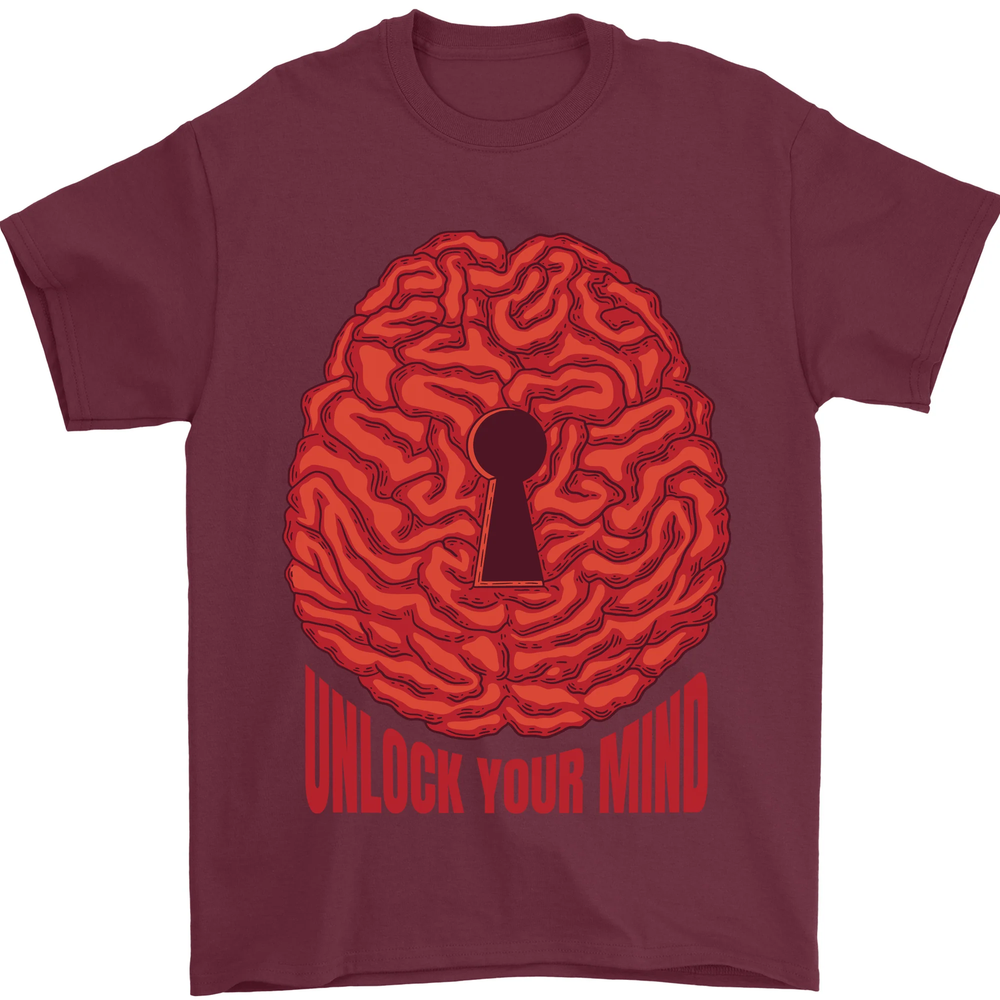 Unlock Your Mind Psychology Psychologist Mens T-Shirt 100% Cotton