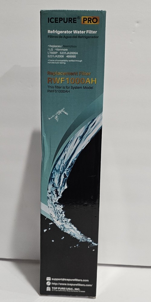 New Sealed In Box ICEPURE PRO RWF1000AH Refrigerator Water Filter/B/72