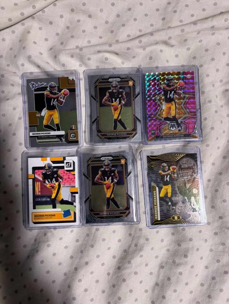 2021 George Pickens Rookie Lot of 6 Prizm Optic Donruss Mosaic Steelers Cards