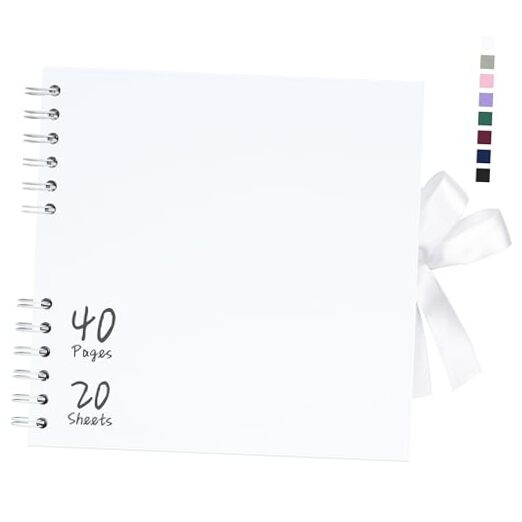 Álbum de recortes de 8x8 pulgadas, álbum de fotos pequeño hágalo usted mismo álbum de recortes blanco grueso Kraft