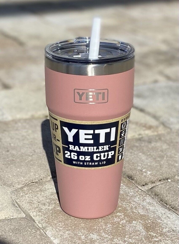 Yeti Rambler 26oz Straw Lid Tumbler in Rare Sandstone Pink - Discontinued HTF
