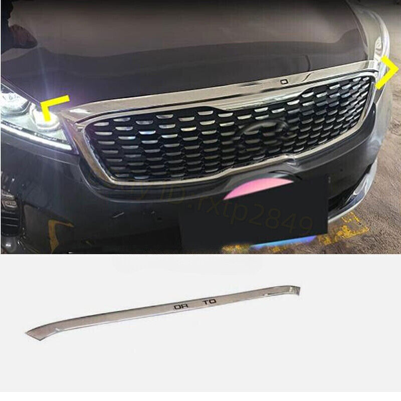 For Kia Sorento 2016-2020 Chrome Front Grille Hood Bonnet Lid Grill Cover trim