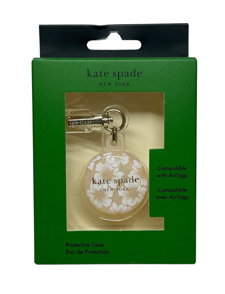 Kate Spade Hollyhoc Floral Keychain Case for Apple AirTag New Design